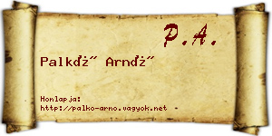 Palkó Arnó névjegykártya